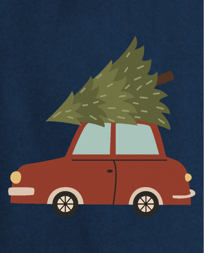 Kalėdinis džemperis   Eglutė ant mašinos